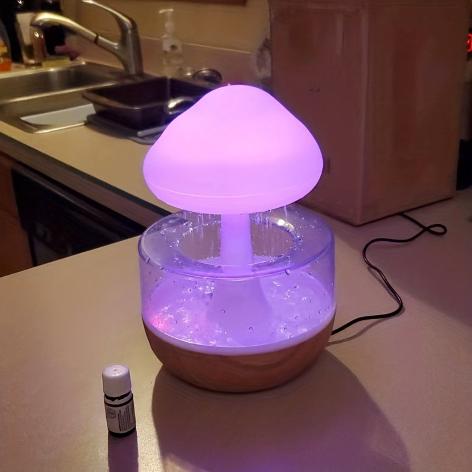 Rain Cloud Air Humidifiers 300ml with 7 Colors Mood Light Aroma Diffuser White Noise Raindrop Humidifiers for Home Bedroom Gift