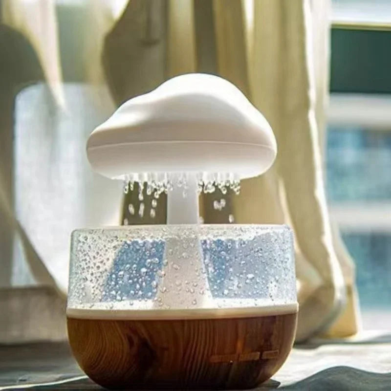 Rain Cloud Air Humidifiers 300ml with 7 Colors Mood Light Aroma Diffuser White Noise Raindrop Humidifiers for Home Bedroom Gift