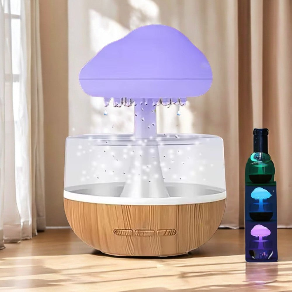 Rain Cloud Air Humidifiers 300ml with 7 Colors Mood Light Aroma Diffuser White Noise Raindrop Humidifiers for Home Bedroom Gift