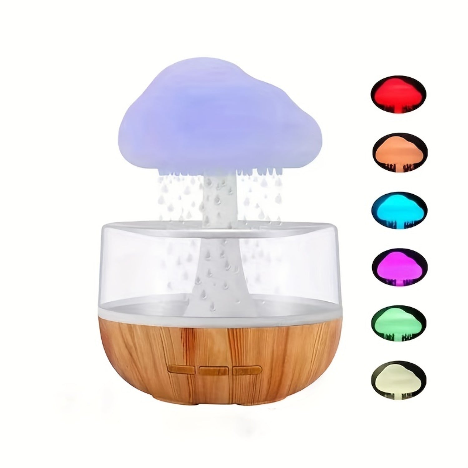 Rain Cloud Air Humidifiers 300ml with 7 Colors Mood Light Aroma Diffuser White Noise Raindrop Humidifiers for Home Bedroom Gift